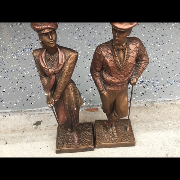 VINTAGE AUSTIN  SCULPTURE GOLF COUPLE  SCULPTURE - Picture 4 of 8